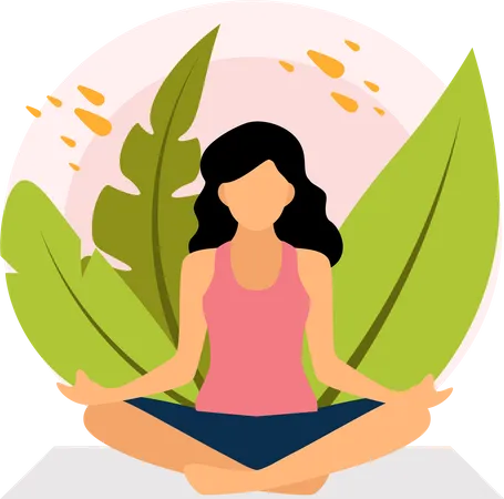 Mujer haciendo yoga  Ilustración