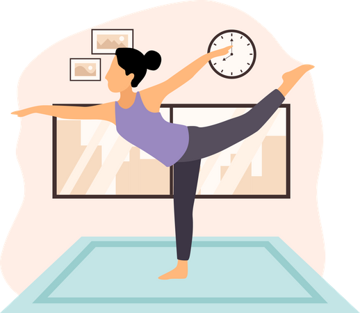 Mujer haciendo yoga  Ilustración