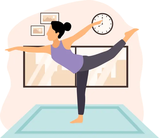 Mujer haciendo yoga  Ilustración