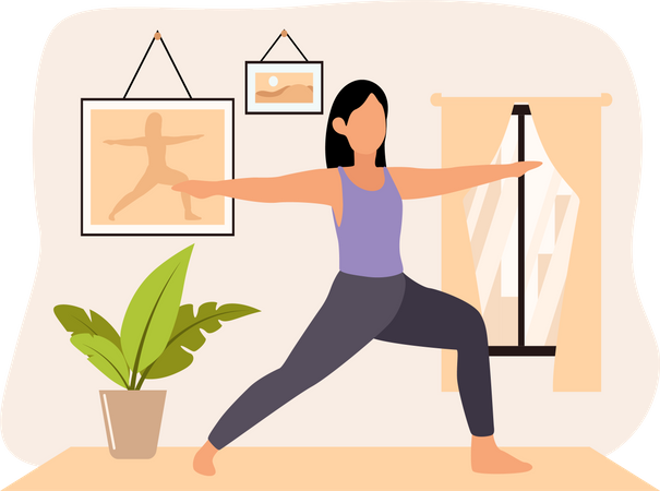 Mujer haciendo yoga  Ilustración