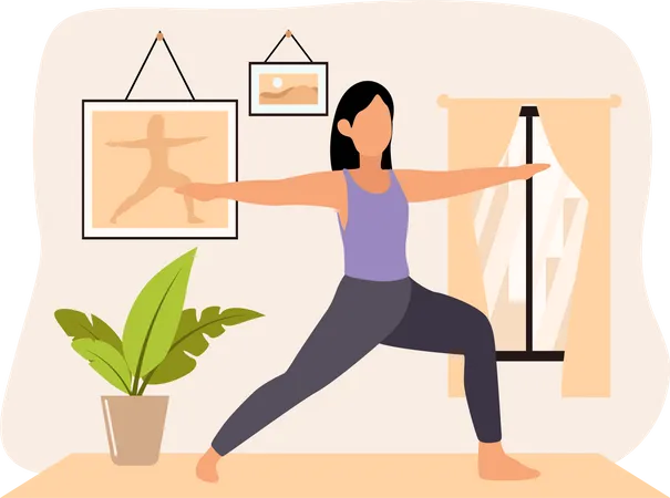 Mujer haciendo yoga  Ilustración