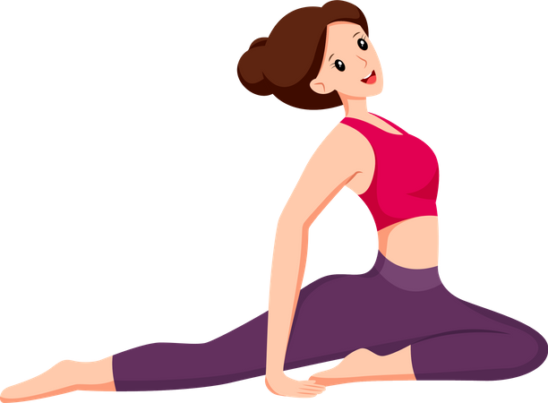 Mujer haciendo yoga  Ilustración