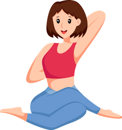 Mujer haciendo yoga  Ilustración