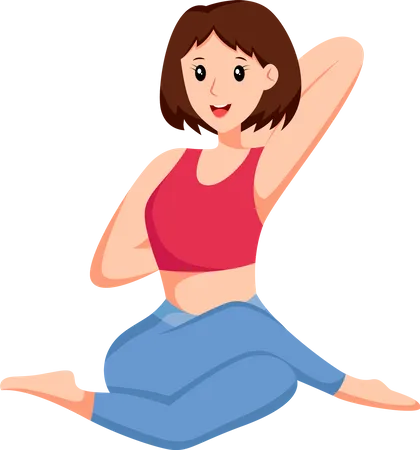 Mujer haciendo yoga  Ilustración