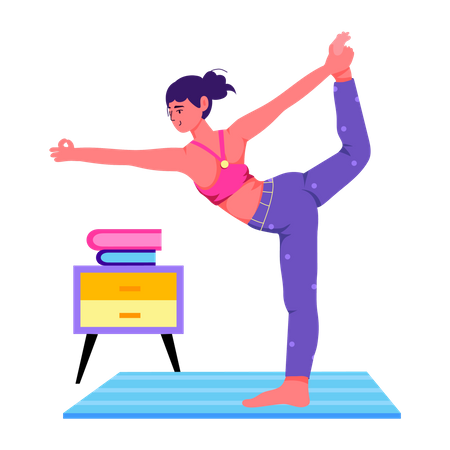 Mujer haciendo yoga  Ilustración