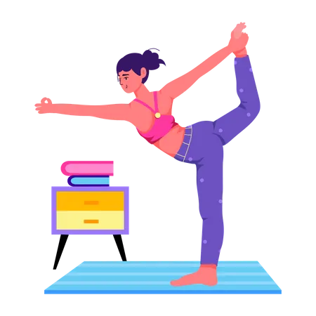 Mujer haciendo yoga  Ilustración