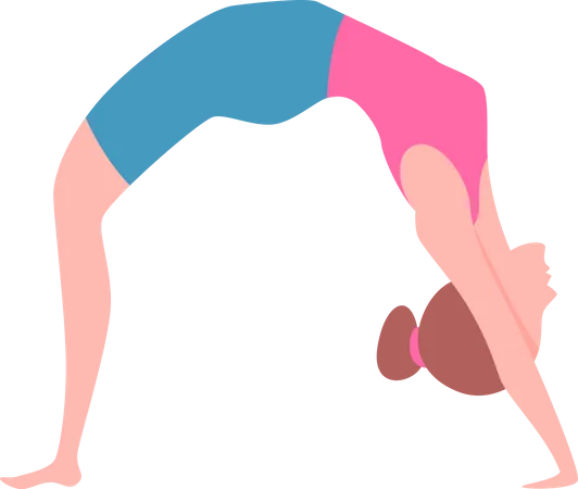 Mujer haciendo asanas de yoga  Ilustración