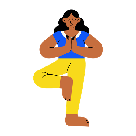 Mujer haciendo yoga  Illustration