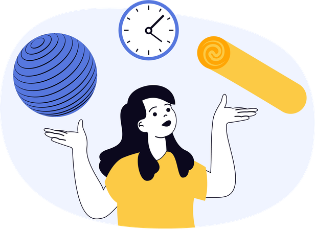 Mujer haciendo yoga todas las mañanas  Illustration