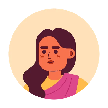 Mujer india adulta seria  Ilustración