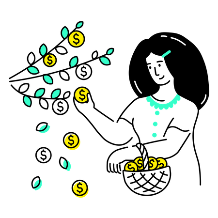 Inversionista obteniendo ganancias de la inversión  Ilustración