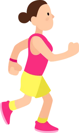 Mujer joven atlética corriendo  Ilustración