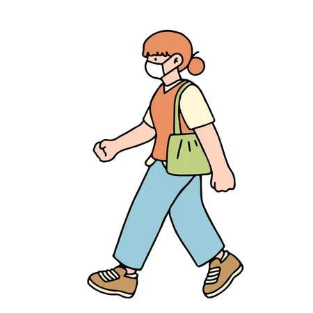 Mujer joven caminando  Ilustración