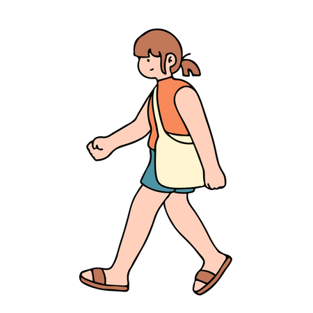 Mujer joven caminando  Ilustración