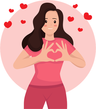 Mujer joven de buen humor  Ilustración