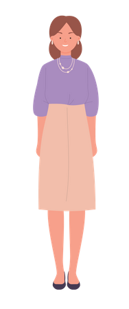 Mujer joven de pie  Ilustración