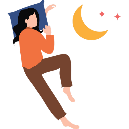 Mujer joven durmiendo  Ilustración