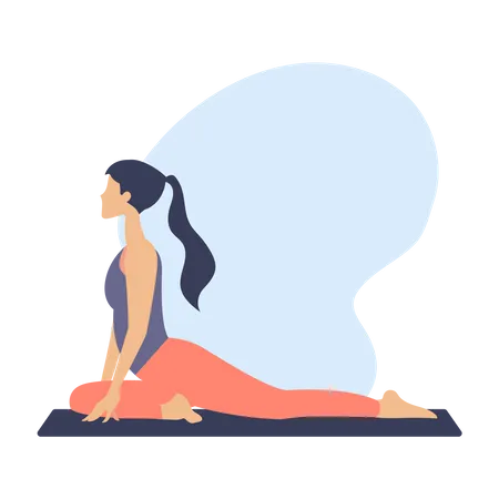 Mujer joven haciendo yoga  Ilustración