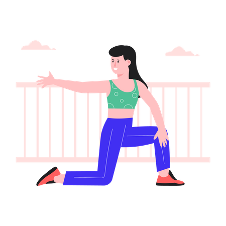 Mujer joven haciendo yoga  Ilustración