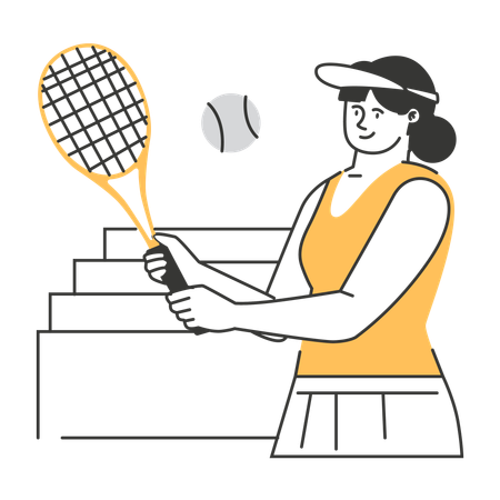 Mujer jugando bádminton  Ilustración