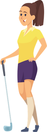 Mujer jugando al golf  Ilustración