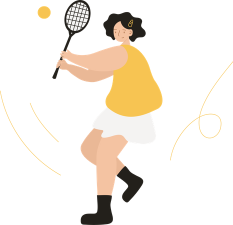 Mujer jugando tenis  Ilustración