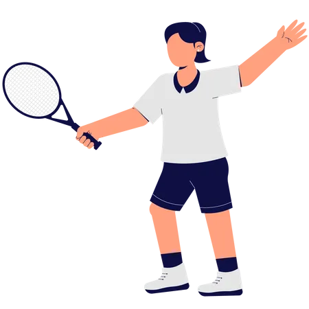 Mujer jugando tenis  Ilustración