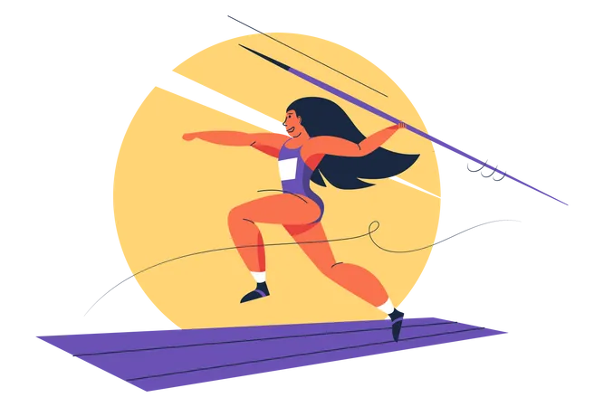 Mujer lanzando la jabalina  Ilustración