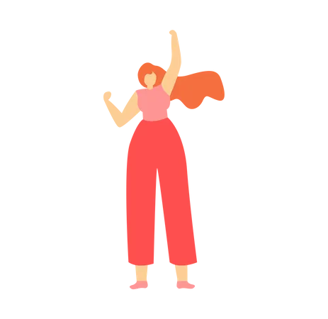 Mujer levantando la mano  Ilustración