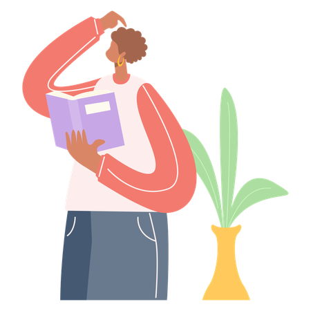 Mujer leyendo libro  Illustration