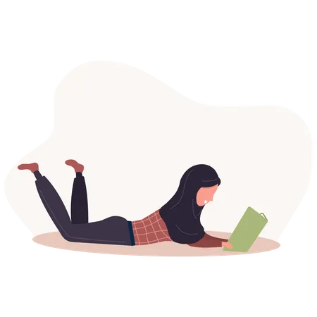 Mujer leyendo libro  Ilustración