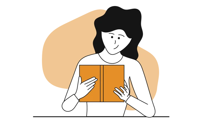 Mujer leyendo libro  Ilustración