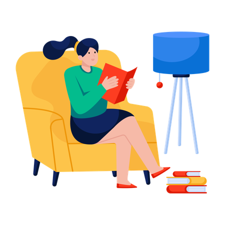 Mujer leyendo un libro  Illustration