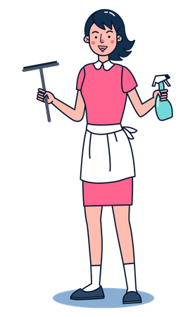 Limpiador de vidrios femenino  Ilustración