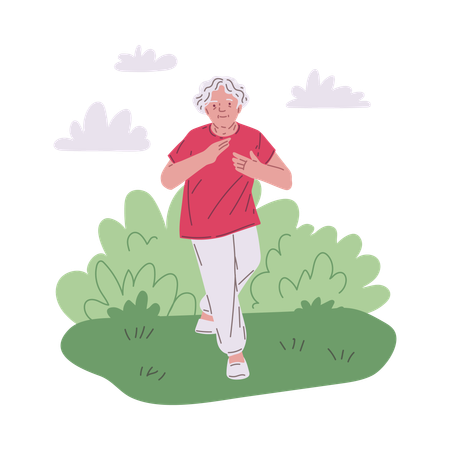 Mujer madura haciendo ejercicio de Tai Chi  Ilustración