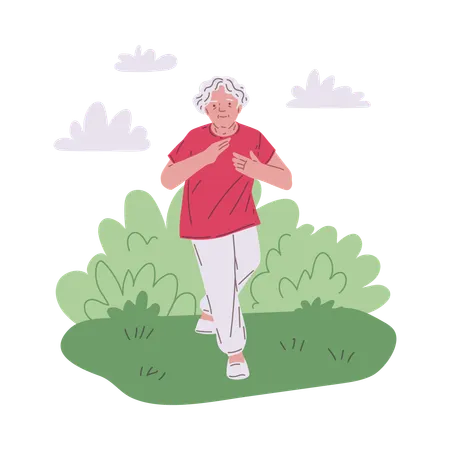 Mujer madura haciendo ejercicio de Tai Chi  Ilustración