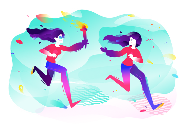 Mujer maratoniana  Ilustración