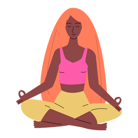 Mujer meditando  Ilustración