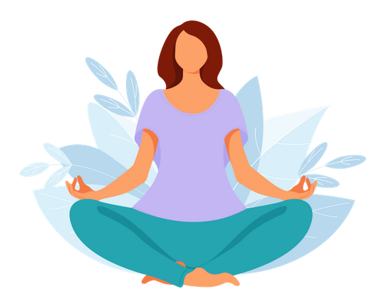 Mujer meditando  Ilustración