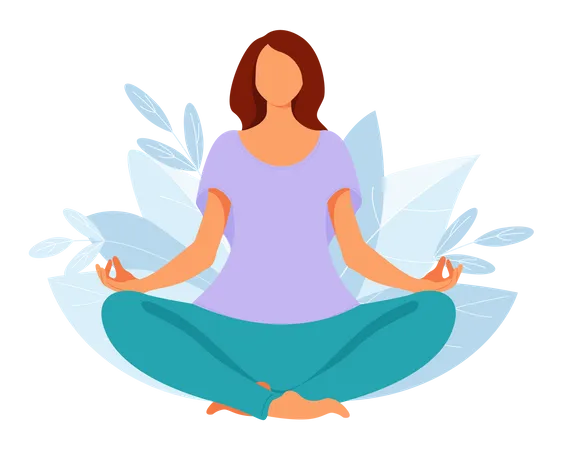 Mujer meditando  Ilustración