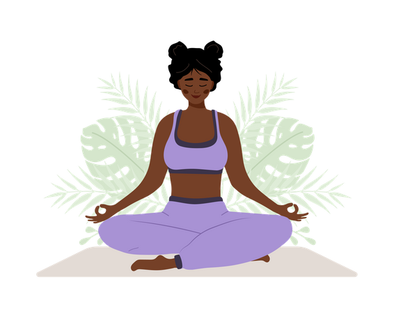 Mujer meditando  Ilustración