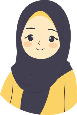 Mujer musulmana vistiendo hijab  Ilustración