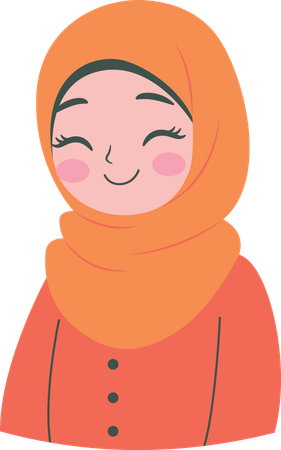 Mujer musulmana vistiendo hijab  Ilustración