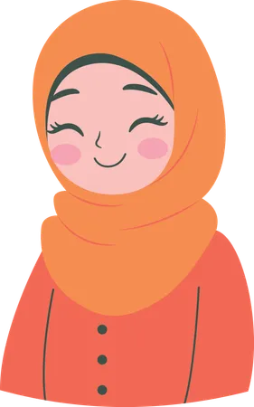 Mujer musulmana vistiendo hijab  Ilustración