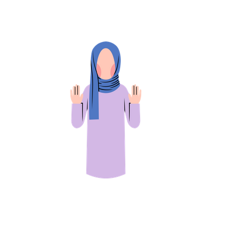 Mujer musulmana diciendo no  Ilustración