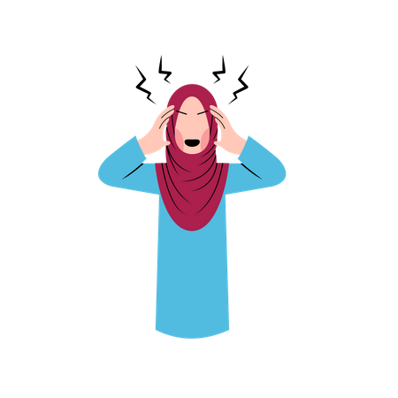 Mujer musulmana enojada  Ilustración