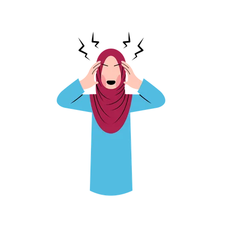 Mujer musulmana enojada  Ilustración