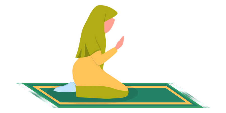 Mujer musulmana haciendo namaz  Ilustración