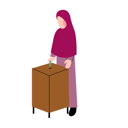 Mujer musulmana pagando Zakat  Ilustración