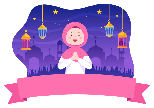 Saludo de mujer musulmana  Ilustración